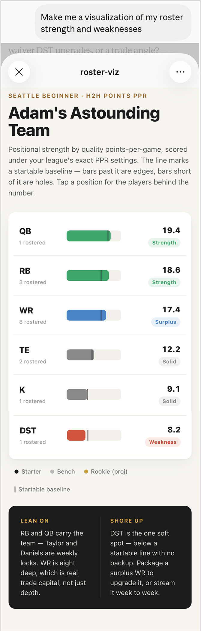 StatsDeck rosters — screenshot 2