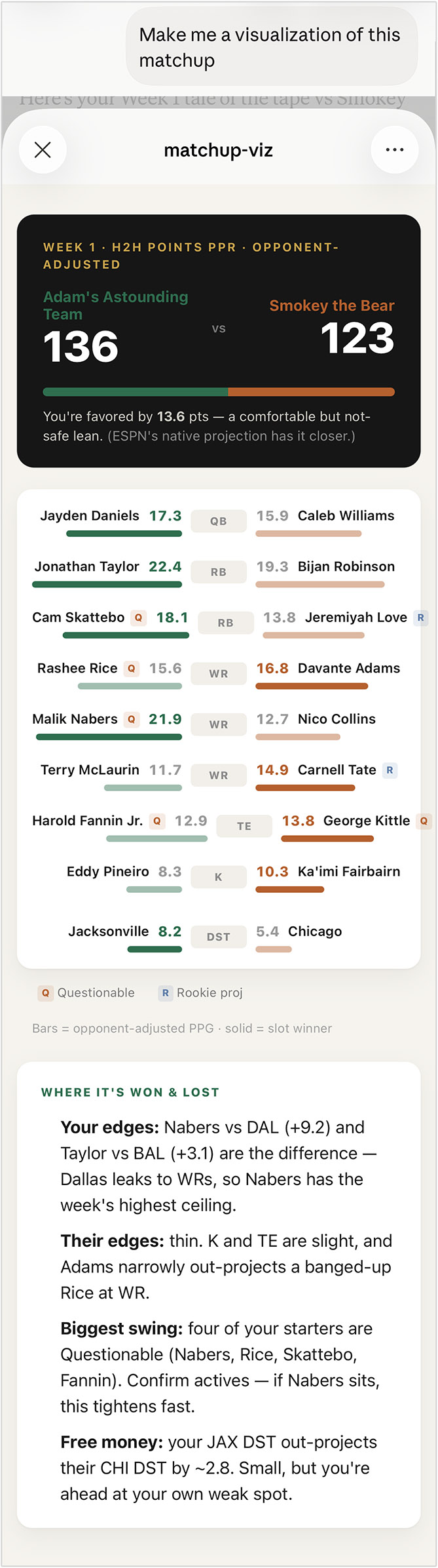 StatsDeck matchups — screenshot 2